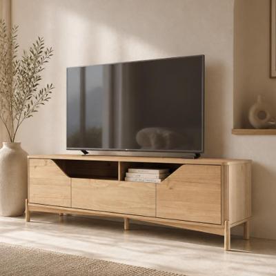 Rack Benton F06 para TV 75" 182CM Madeira Maciça com Gaveta Amadeirado Lyam Decor
