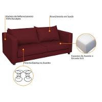 Sofá 2 Lugares Lisboa Suede - Amarena Móveis Cor Bordô