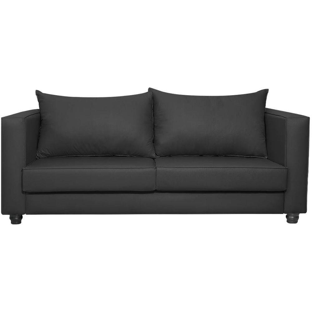 Sofá 2 Lugares Lisboa Suede - Amarena Móveis Cor Preto - 7