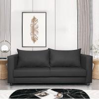 Sofá 2 Lugares Lisboa Suede - Amarena Móveis Cor Preto - 8