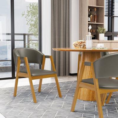 Kit Com 6 Cadeiras Leticia Madeira Maciça Estofada Para Mesa De Jantar Veludo Chumbo 109