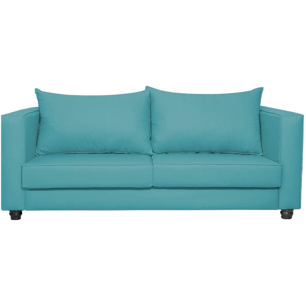 Sofá 2 Lugares Lisboa Suede - Amarena Móveis Cor Azul Turquesa - 6