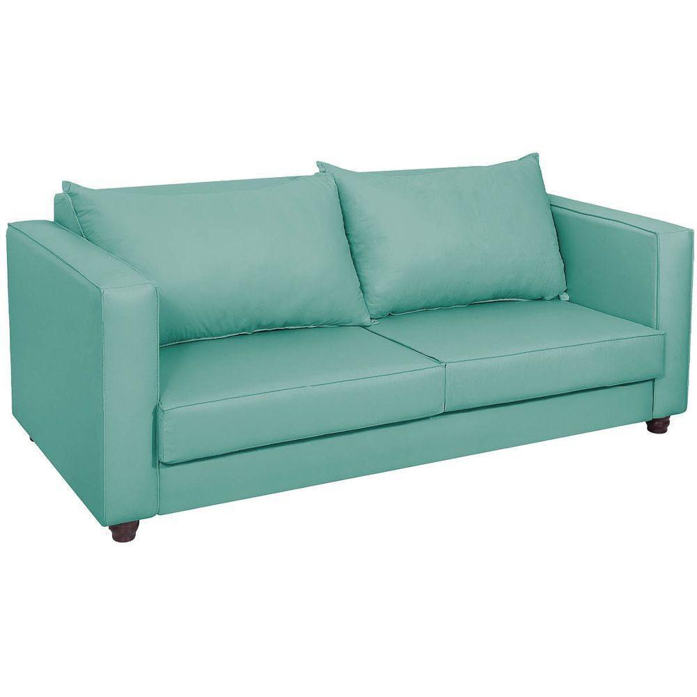 Sofá 2 Lugares Lisboa Suede - Amarena Móveis Cor Azul Tiffany - 1