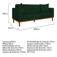 Sofá 2 Lugares Viena Suede - Amarena Móveis Cor Verde - 5