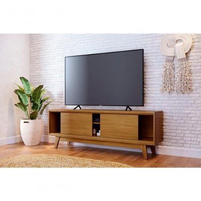 Rack Atlas para TV Até 70" 164CM MDP com Portas Deslizantes Marrom Madetec Móveis