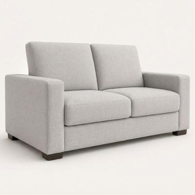 Sofá Namoradeira 2 Lugares 160cm Linho Cinza para Sala Moderna Black House Decor
