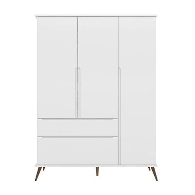 Guarda Roupa Infantil Tina 3 Portas de Bater 2 Gavetas MDF Branco Sallar Home