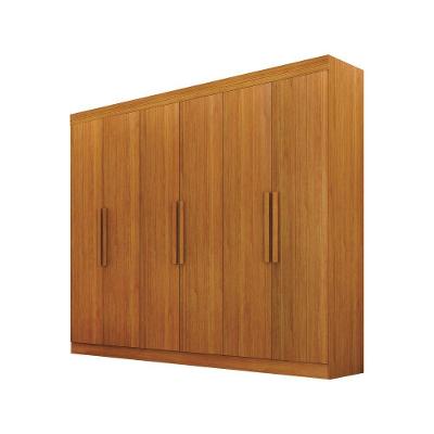 Guarda Roupa Delta 6 Portas de Bater 2 Gavetas MDF com Espelho Cinamomo Leifer Móveis