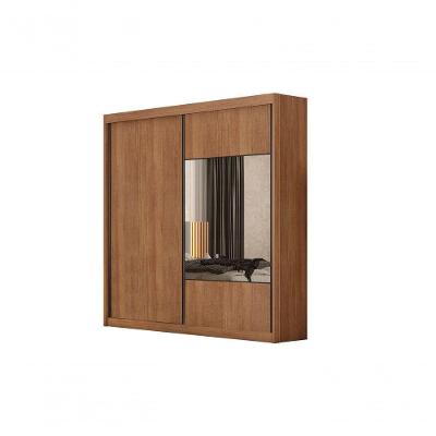 Guarda Roupa Casal Versatto 2 Portas 8 Gavetas MDF-MDP com Espelho Cumaru Móveis Novo Horizonte