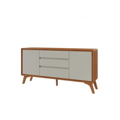 Buffet Sinus Moderno 2 Portas 3 Gavetas MDF 165CM Naturalle e Off White