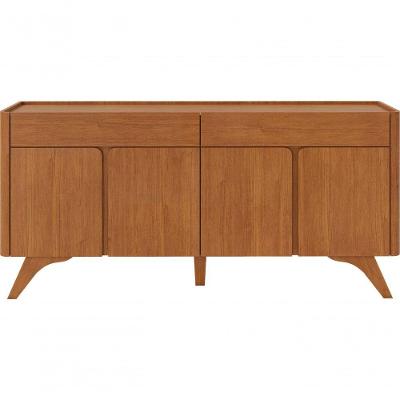 Buffet Arcus Moderno 4 Portas 2 Gavetas MDF 172CM Off White-Naturalle Mavaular Móveis