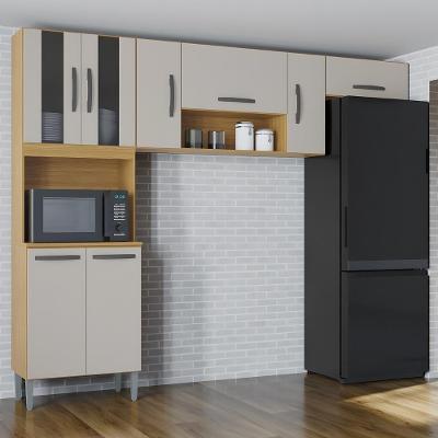 Armário de Cozinha Livy Z46 8 Portas 2 Gavetas 244CM Off White Mpozenato