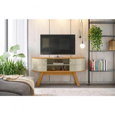 Rack para TV Atlanta 55 Polegadas 136CM MDP Cinza Madetec Móveis