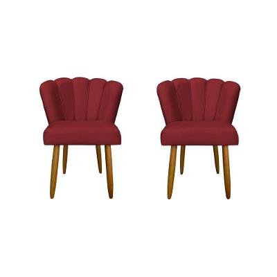 Kit 2 Cadeiras Para Penteadeira Quarto Modelo Flor – Balaqui Vermelho