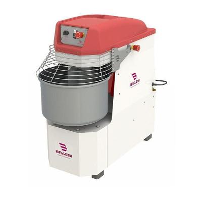 Amassadeira Espiral AES-25-1 25kg com Grade de Segurança Cuba em Aço Inox Branco Braesi 220V