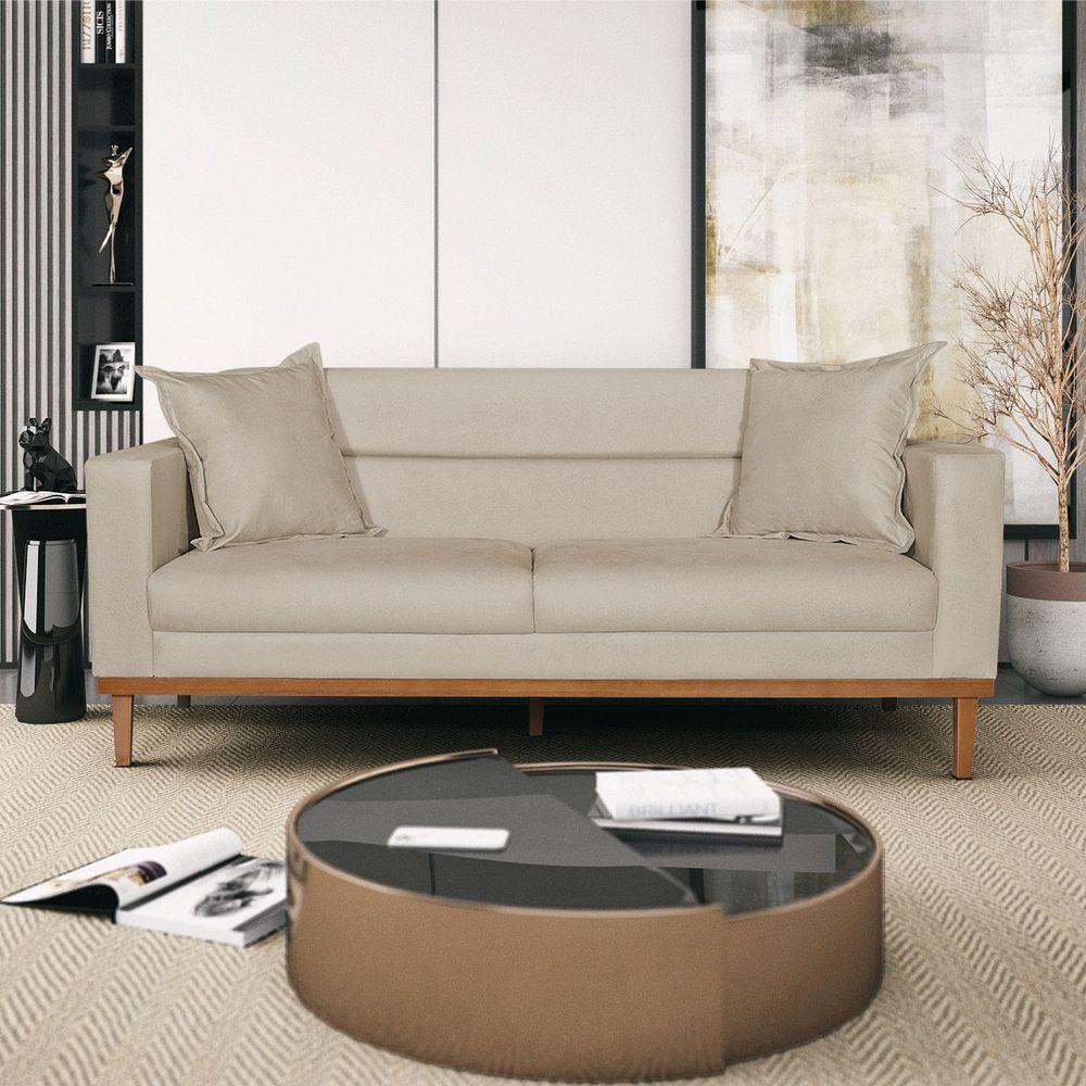 Sofá 2 Lugares Viena Suede - Amarena Móveis Cor Bege - 7