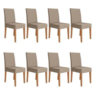 Kit 8 Cadeiras de Jantar Josi MDF Suede Bege Pallazio
