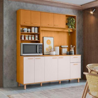 Kit Cozinha Núria 9 Portas 1 Gaveta MDF-MDP 180CM Amadeirado Pallazio