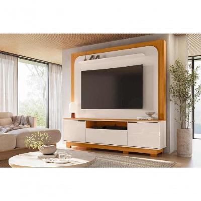 Rack com Painel Nilo para TV Até 75 Polegadas 200CM MDP Off White Madetec Móveis