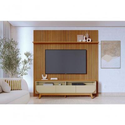 Rack com Painel Luna para TV Até 75" 200CM MDF-MDP Cinza Madetec Móveis