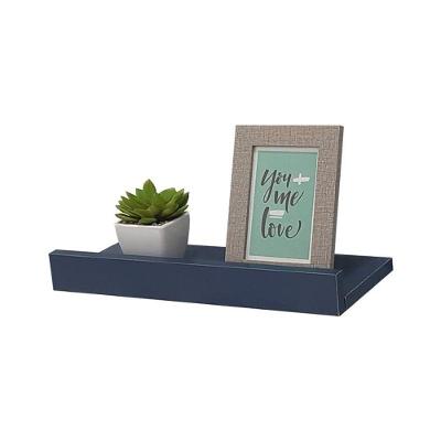 Prateleira Porta Quadros 40X15CM MDP Suporte Invisível Organizador Moderno Sala Azul 40CM