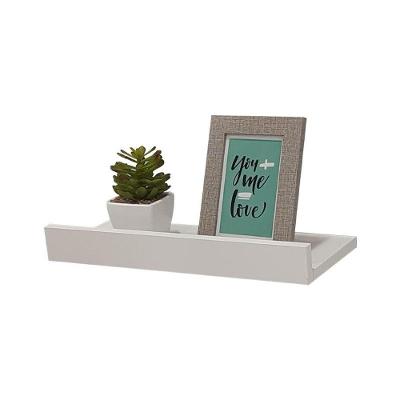Prateleira Porta Quadros 40X15CM MDP Fixação Parafuso Organizadora Moderna Sala Branco 40CM