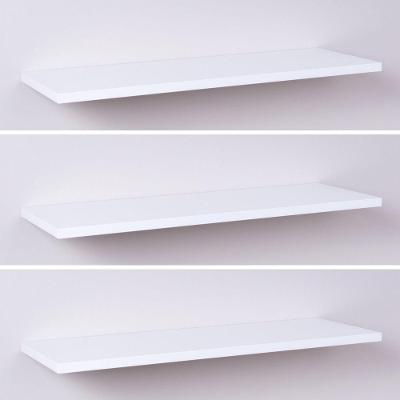 Prateleira Kit com 3 40X10CM MDP Fixação Embutir Suporte Invisível Branco Mercado das Prateleiras
