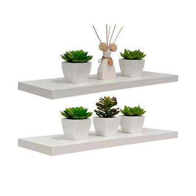 Kit 2 Prateleiras 50X20CM MDP Suporte Invisível Organizador Moderno Branco Mercado das Prateleiras