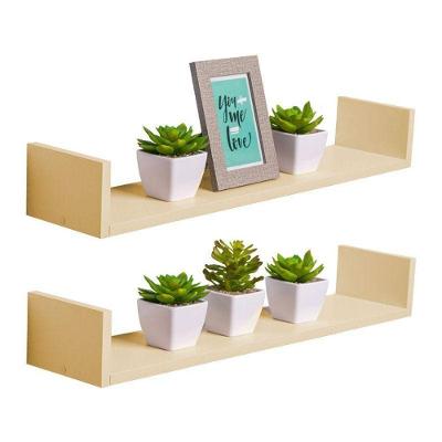 Kit Prateleira Crie Fácil 90x20CM MDP Suporte Invisível Organizador Moderno Bege Claro 90CM