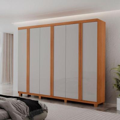 Guarda Roupa Casal Ortiz Mdf 6 Portas E 2 Gavetas Com Pés