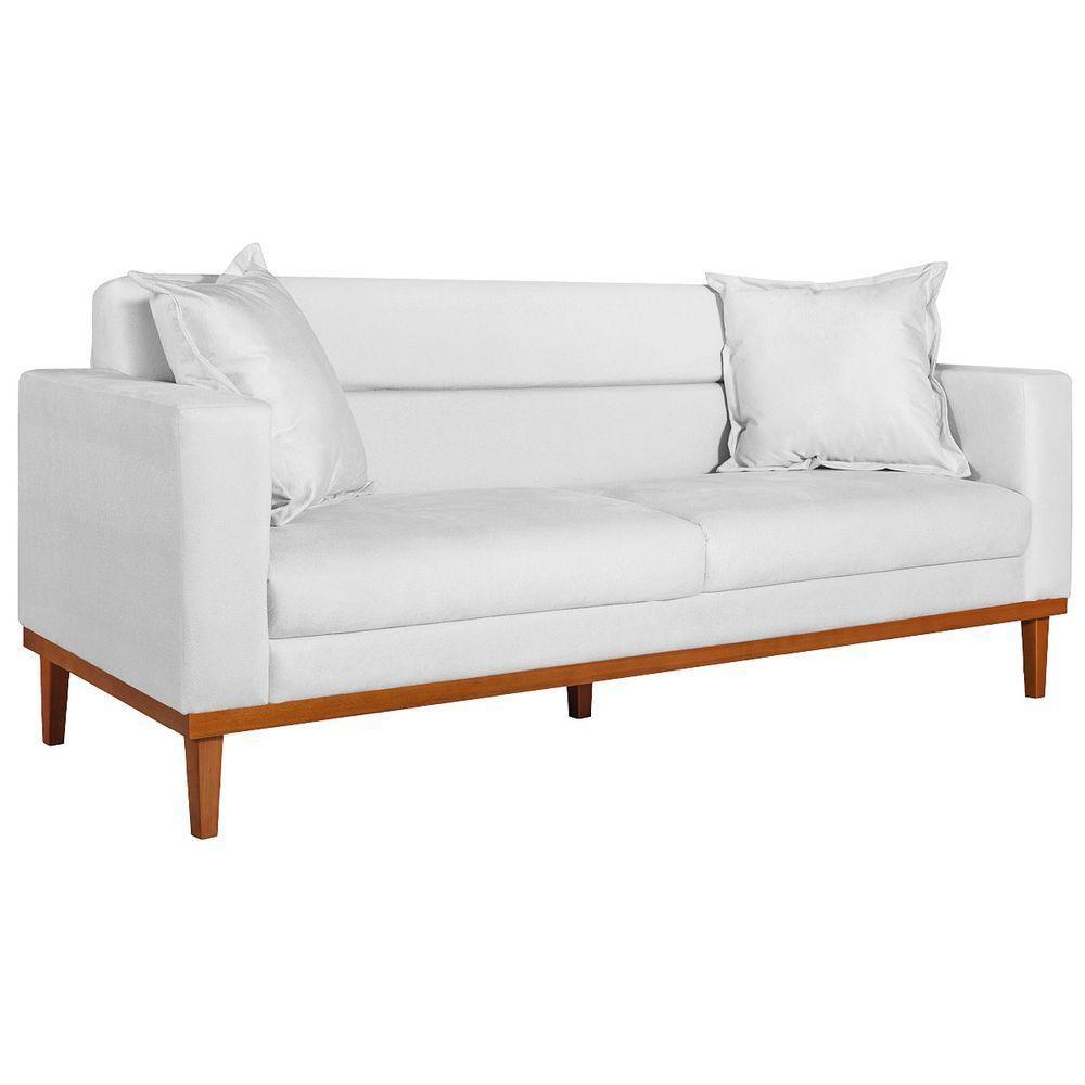 Sofá 2 Lugares Viena Suede - Amarena Móveis Cor Branco - 1
