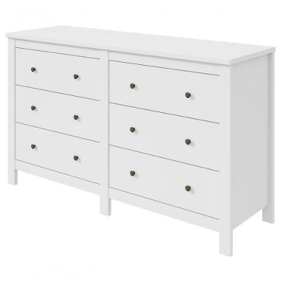Cômoda Maggiore 6 Gavetas MDF-MDP Puxadores em Metal Branco Móveis Lopas