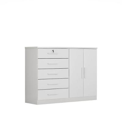 Comoda Space 5 Gavetas MDF-MDP Puxador MDF Neve Móveis Novo Horizonte