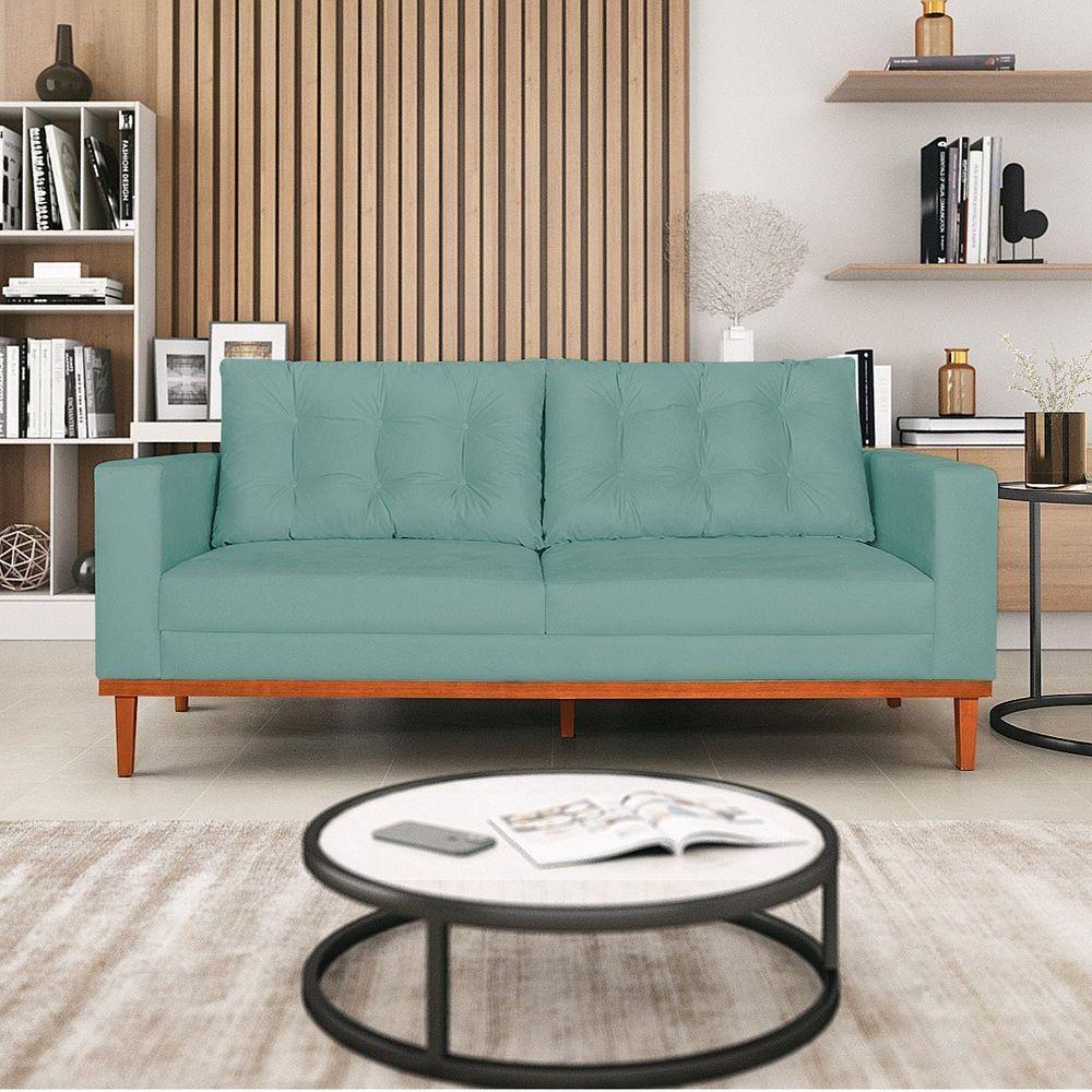 Sofá 2 Lugares Dubai Suede - Doce Sonho Móveis Azul Tiffany - 7