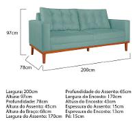 Sofá 2 Lugares Dubai Suede - Doce Sonho Móveis Azul Tiffany - 5
