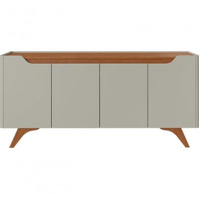 Buffet Grécia Minimalista 4 Portas sem Gavetas MDP 180CM Off White Mavaular Móveis