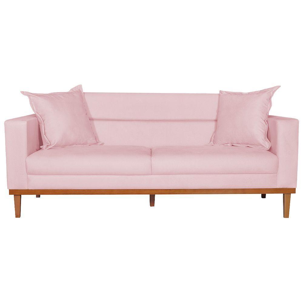Sofá 2 Lugares Viena Suede - Amarena Móveis Cor Rosa Bebê - 5