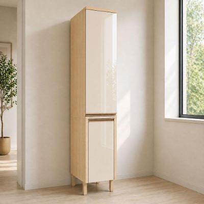 Paneleiro Brise 2 Portas 4 Prateleiras MDP 40cm Off White Luciane Móveis