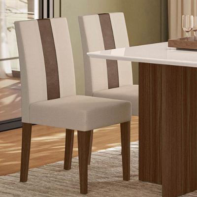Kit 2 Cadeiras de Jantar Linea MDF Suede Bege Pallazio