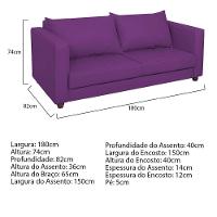 Sofá 2 Lugares Lisboa Suede - Doce Sonho Móveis Roxo - 9