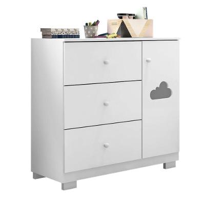 Cômoda Infantil Duda 3 Gavetas MDF Puxador em PVC Branco Brilho