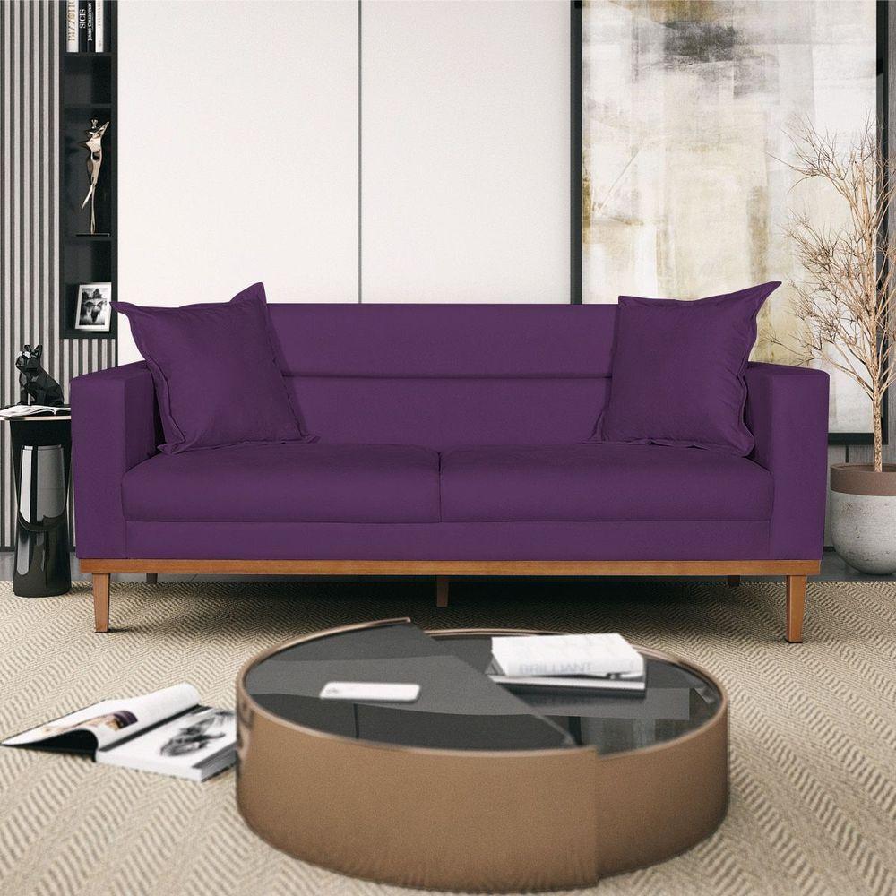 Sofá 2 Lugares Viena Suede - Doce Sonho Móveis Roxo - 7