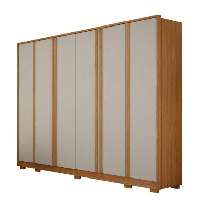 Guarda Roupa Ares 6 Portas de Bater 6 Gavetas MDF Cinamomo - Off White Leifer Móveis