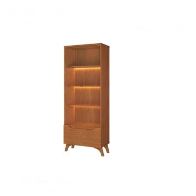 Cristaleira Atenas New 2 Portas 4 Prateleiras MDF com LED Amadeirado Mavaular Móveis