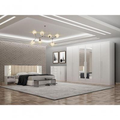 Guarda Roupa Casal Royal 6 Gavetas com Espelho Neve Móveis Novo Horizonte
