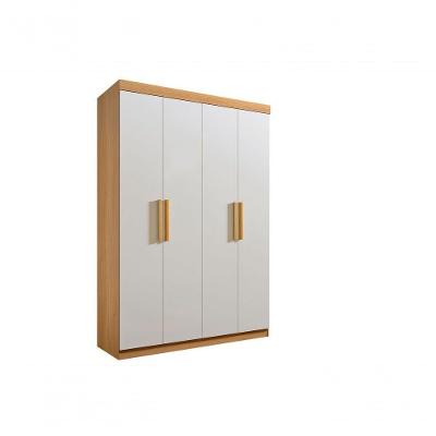 Guarda Roupa Colibri Plus 4 Portas Bater 3 Gavetas MDP MDF Cinamomo-off White D'Doro Móveis