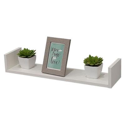 Prateleira U 70X10CM MDP Suporte Invisível Organizador Moderno Sala Branco 70CM