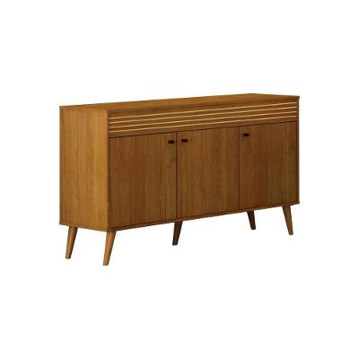 Buffet Jade Gold 3 Portas 3 Prateleiras MDF com Pés Inclinados Cinamomo Leifer Móveis