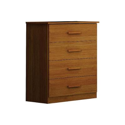Cômoda Rubi 4 Gavetas MDF Puxador em Madeira Bronze Leifer Móveis