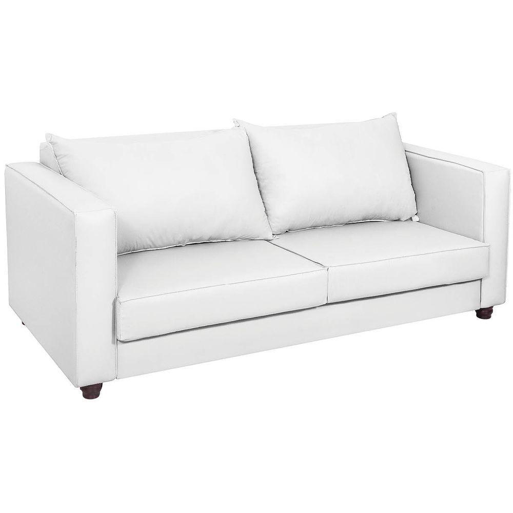 Sofá 2 Lugares Lisboa Suede - Amarena Móveis Cor Branco - 1